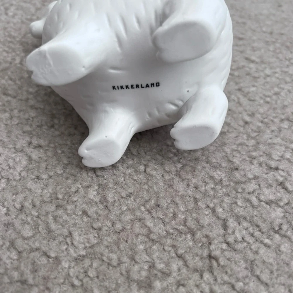 Kikkerland White Ceramic Llama Planter‎ Succulent Pot Animal Figurine
